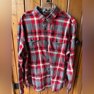 NWT Men's Eddie Bauer Flannel-‎ Red/White/Grey- Size 2XL